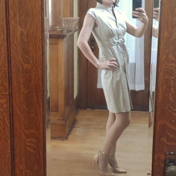 Calvin Klein Safari Dress Size 8 Khaki - Picture 3 of 6